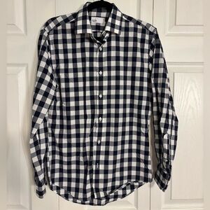 Nordstrom Rack Navy and White Checkered Shirt